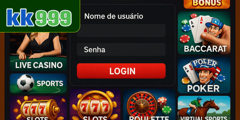 Entrar KK999 e gerenciar seu saldo